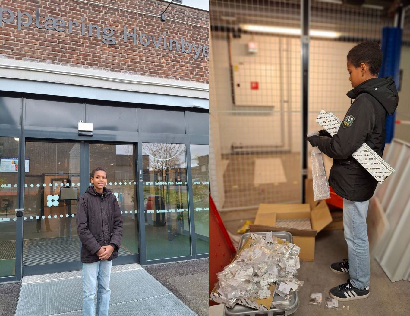 en person som holder et papir og står ved siden av en person som holder et papir